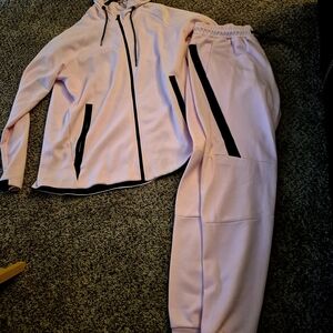 Men's Performance Hoodie & Jogger Set - Light Pink